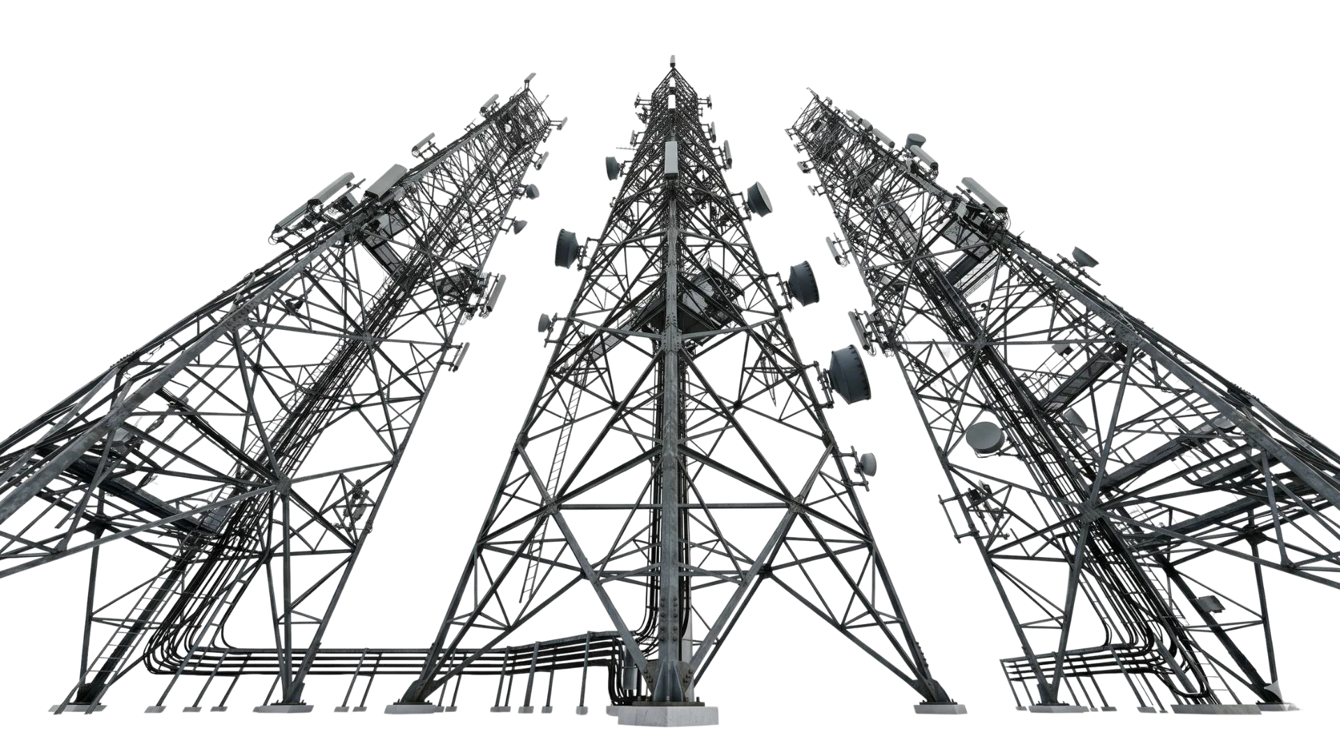 Cell towers at dusk